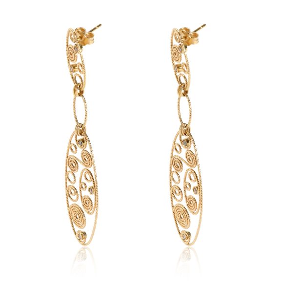 Roberto Coin Bollecine Earrings in 18k Yellow Gold - Picture 2 of 3